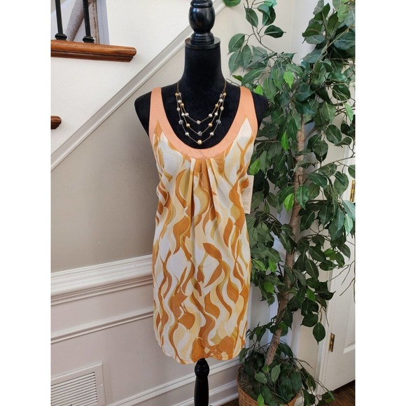 Unique Women's Brown Polyester Round Neck Sleeveless Knee Length Dress Size M - Picture 1 of 12